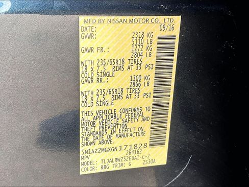 Used 2016 Nissan Murano SL w/ SL Technology Package FWD image 34