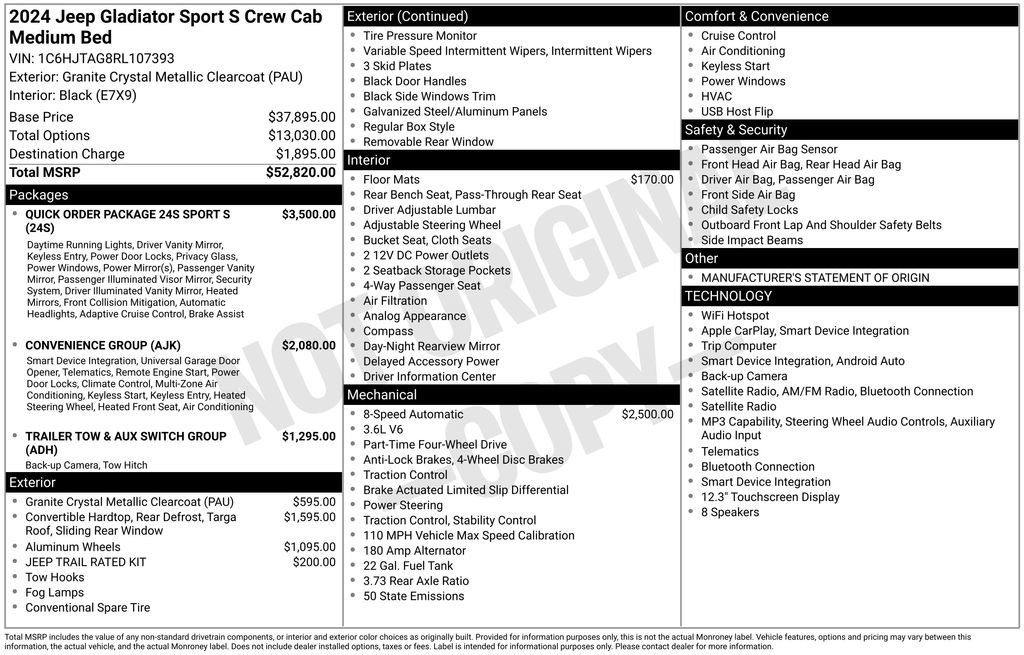 Used 2024 Jeep Gladiator Sport AWD/4WD image 53