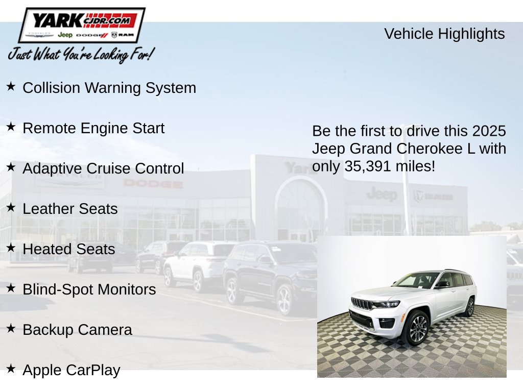 Certified 2025 Jeep Grand Cherokee L Overland w/ Rear Seat Video Group I AWD/4WD image 13
