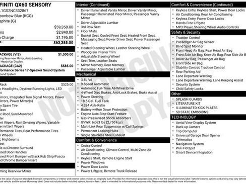 Used 2022 INFINITI QX60 Sensory w/ Vision Package image 37