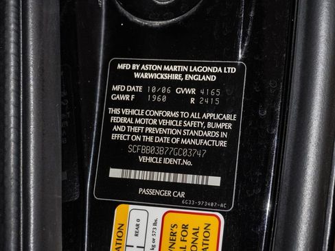Used 2007 Aston Martin V8 Vantage Coupe RWD image 36