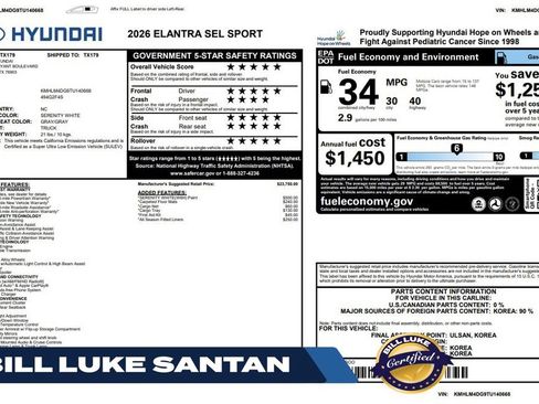 Used 2026 Hyundai Elantra Sport FWD image 1