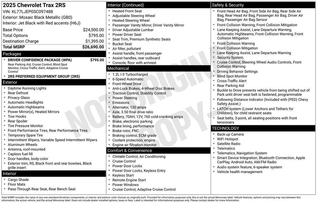 Used 2025 Chevrolet Trax RS w/ Driver Confidence Package FWD image 12