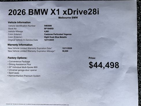 Used 2026 BMW X1 xDrive28i w/ Convenience Package AWD/4WD image 35