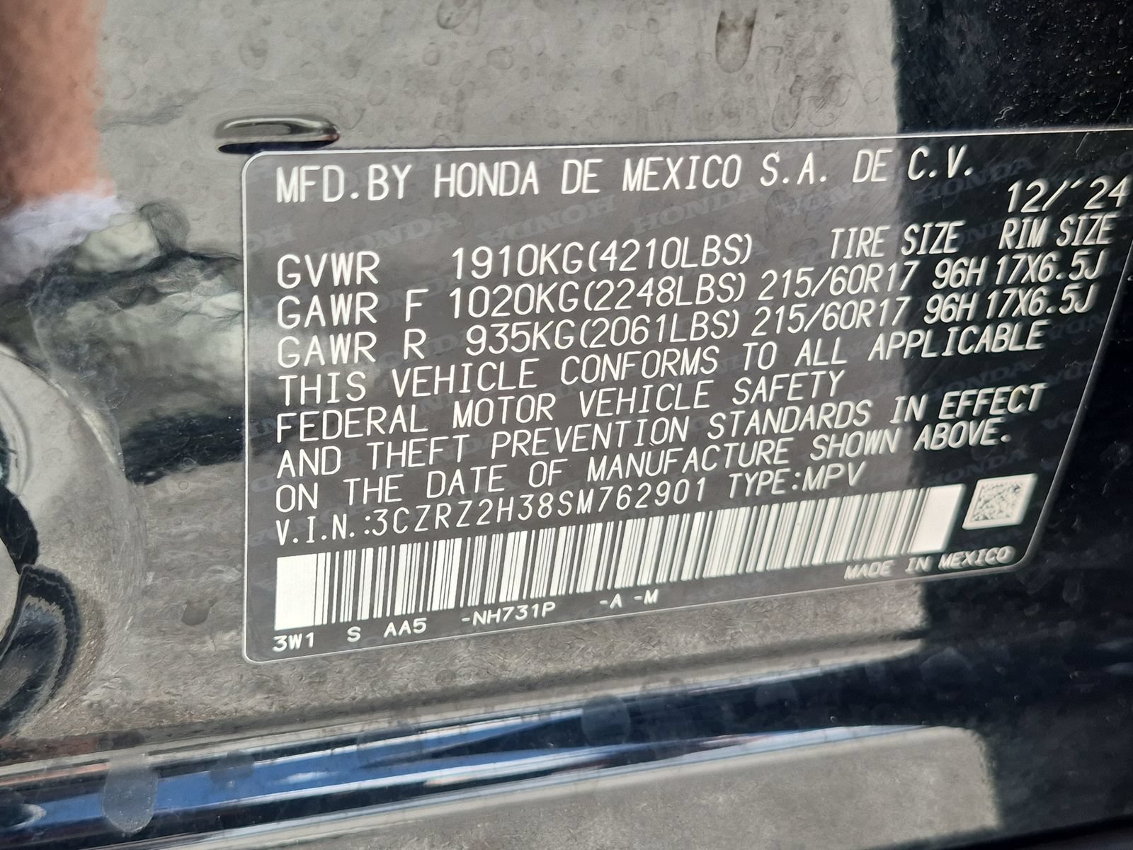 Certified 2025 Honda HR-V LX image 23