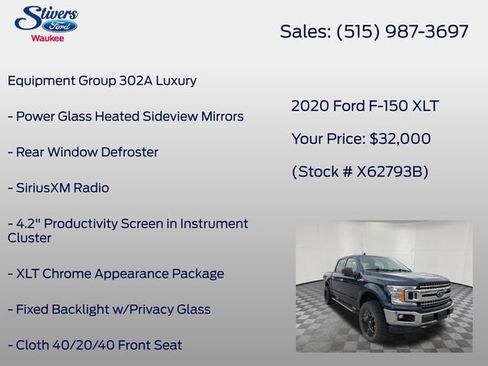 Used 2020 Ford F150 XLT w/ Equipment Group 302A Luxury AWD/4WD image 8