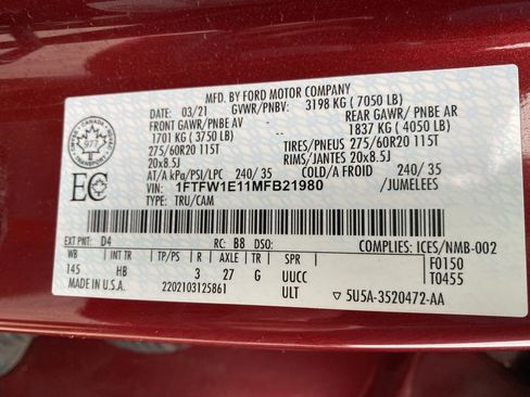 Used 2021 Ford F150 Lariat w/ Equipment Group 502A High image 55