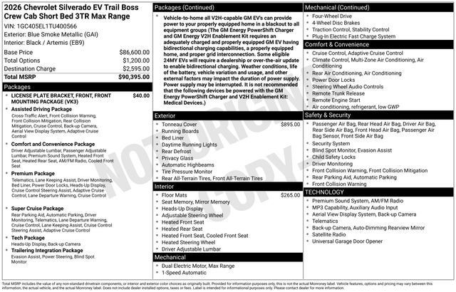 Used 2026 Chevrolet Silverado EV Trail Boss AWD/4WD image 18