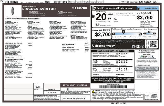 Used 2024 Lincoln Aviator Reserve w/ Equipment Group 201A AWD/4WD image 30