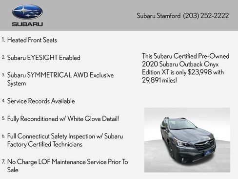 Used 2020 Subaru Outback Onyx Edition XT AWD/4WD image 2