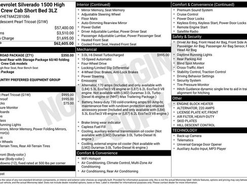 Used 2021 Chevrolet Silverado 1500 High Country w/ Z71 Off-Road Package AWD/4WD image 15