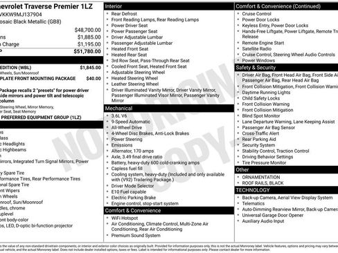 Used 2021 Chevrolet Traverse Premier w/ Redline Edition AWD/4WD image 7