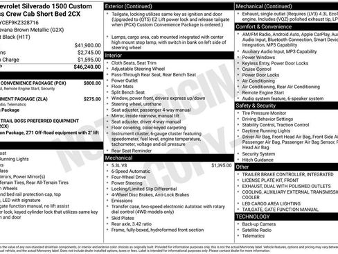 Used 2019 Chevrolet Silverado 1500 Custom Trail Boss w/ Custom Convenience Package image 44