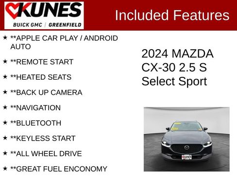 Used 2024 MAZDA CX-30 AWD 2.5 S w/ Select Sport Pkg image 2