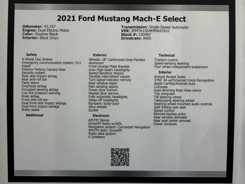 Used 2021 Ford Mustang Mach-E Select AWD/4WD image 48