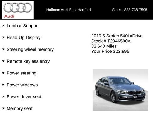 Used 2019 BMW 540i xDrive w/ Premium Package AWD/4WD image 30