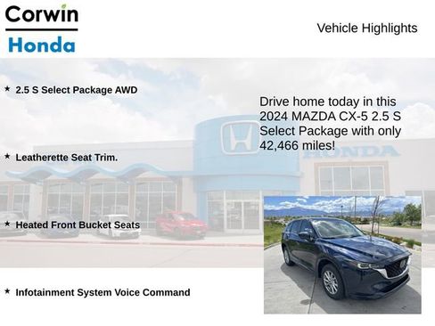 Used 2024 MAZDA CX-5 AWD 2.5 S w/ Select Package image 6