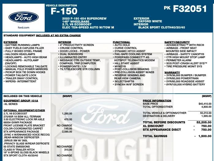 Used 2023 Ford F150 XL w/ STX Appearance Package AWD/4WD image 2