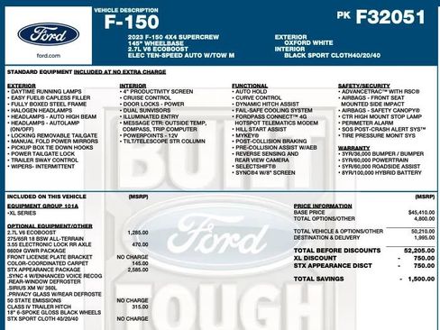 Used 2023 Ford F150 XL w/ STX Appearance Package AWD/4WD image 2