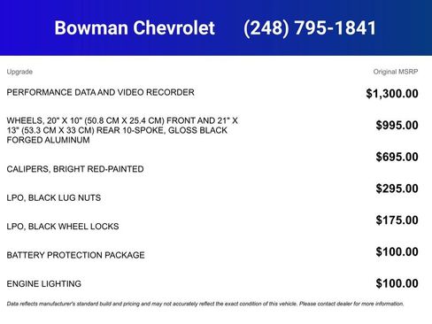 New 2026 Chevrolet Corvette Z06 w/ Battery Protection Package RWD image 5