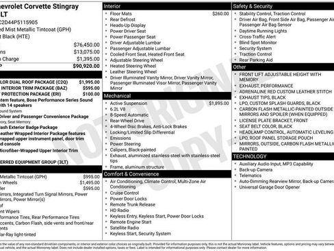 Used 2023 Chevrolet Corvette Stingray Premium Cpe w/ Body-Color Dual Roof Package image 2