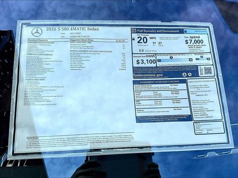New 2026 Mercedes-Benz S 580 4MATIC Sedan image 14