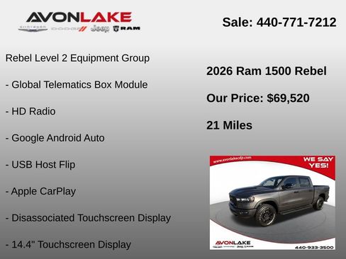 New 2026 RAM 1500 Rebel w/ Rebel Level 2 Equipment Group image 31