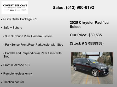 New 2025 Chrysler Pacifica Select AWD/4WD image 6