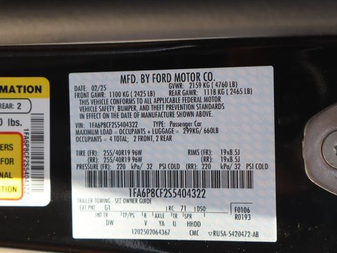 Used 2025 Ford Mustang GT w/ Mustang Nite Pony Package RWD image 34