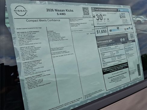 New 2026 Nissan Kicks S AWD/4WD image 6