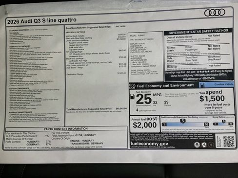 New 2026 Audi Q3 quattro 2.0T AWD/4WD image 47