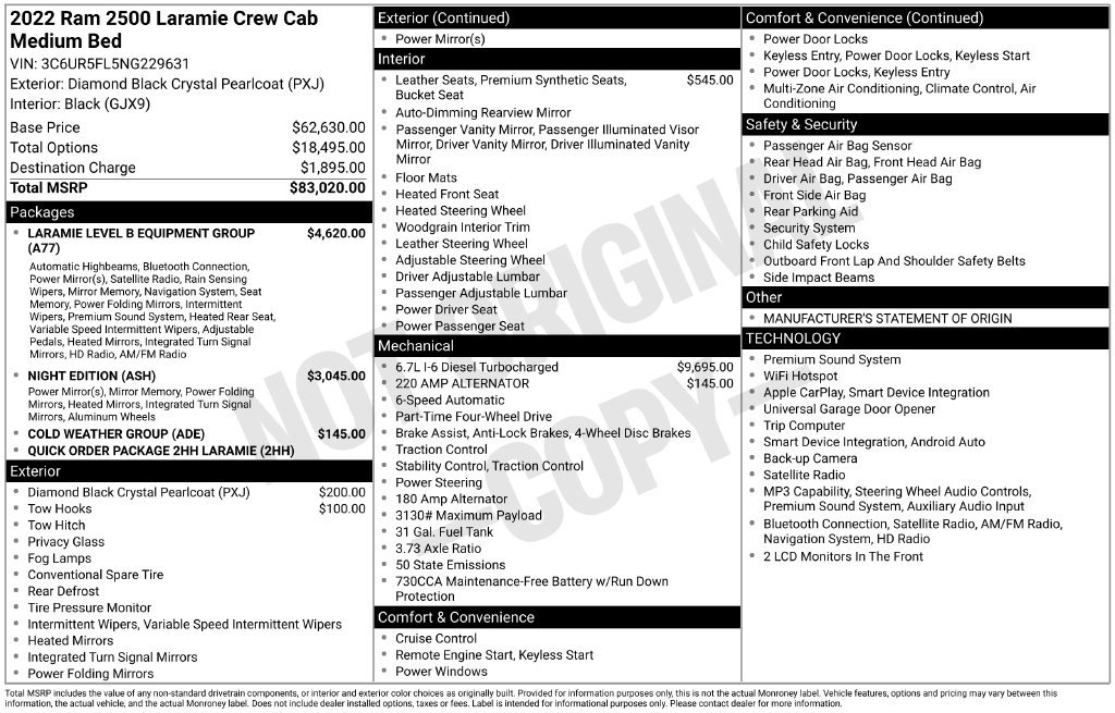 Certified 2022 RAM 2500 Laramie AWD/4WD image 44