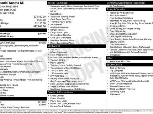 Used 2023 Hyundai Sonata SE w/ Cargo Package FWD image 4
