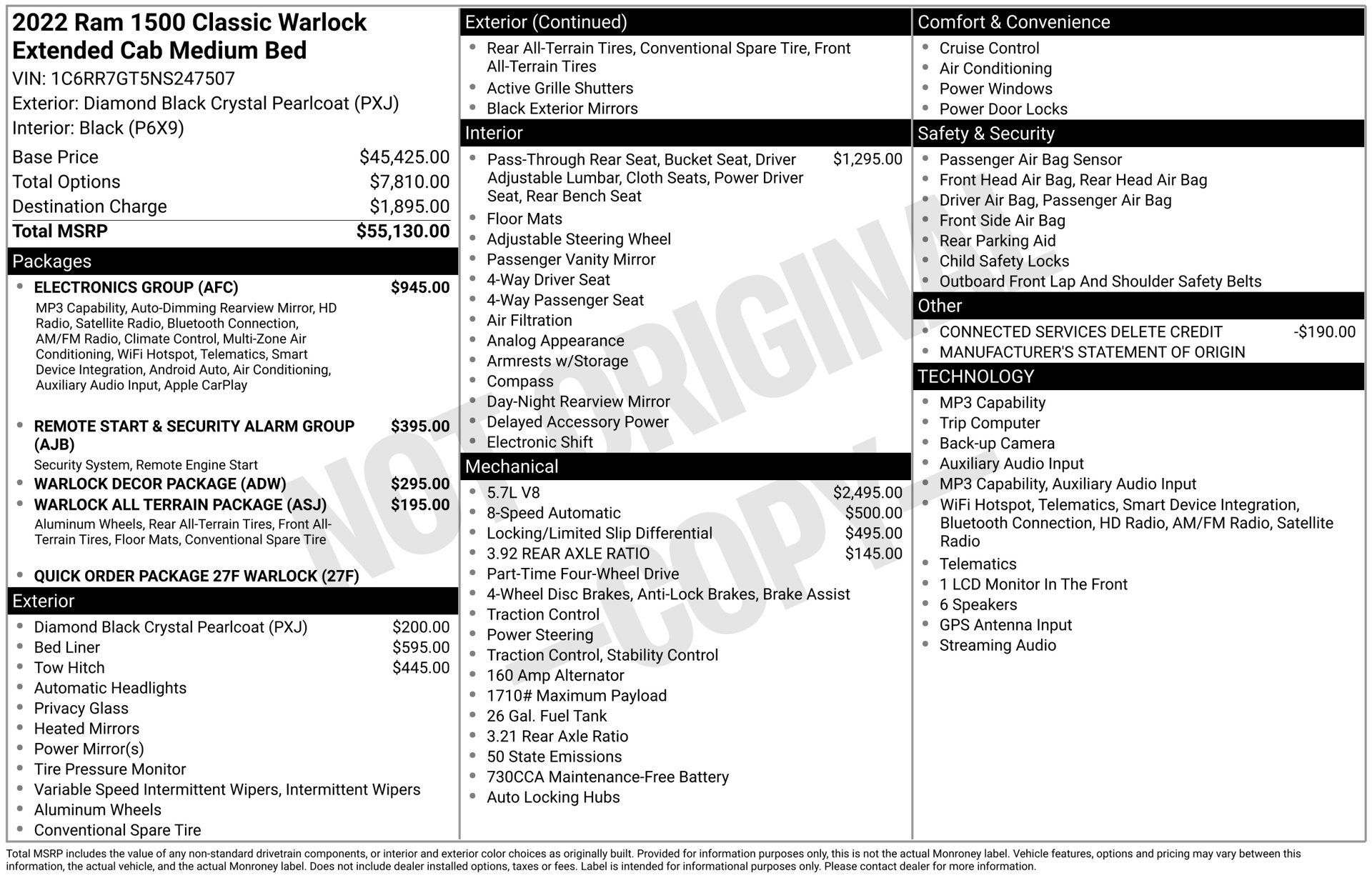 Used 2022 RAM 1500 Warlock w/ Electronics Group AWD/4WD image 4