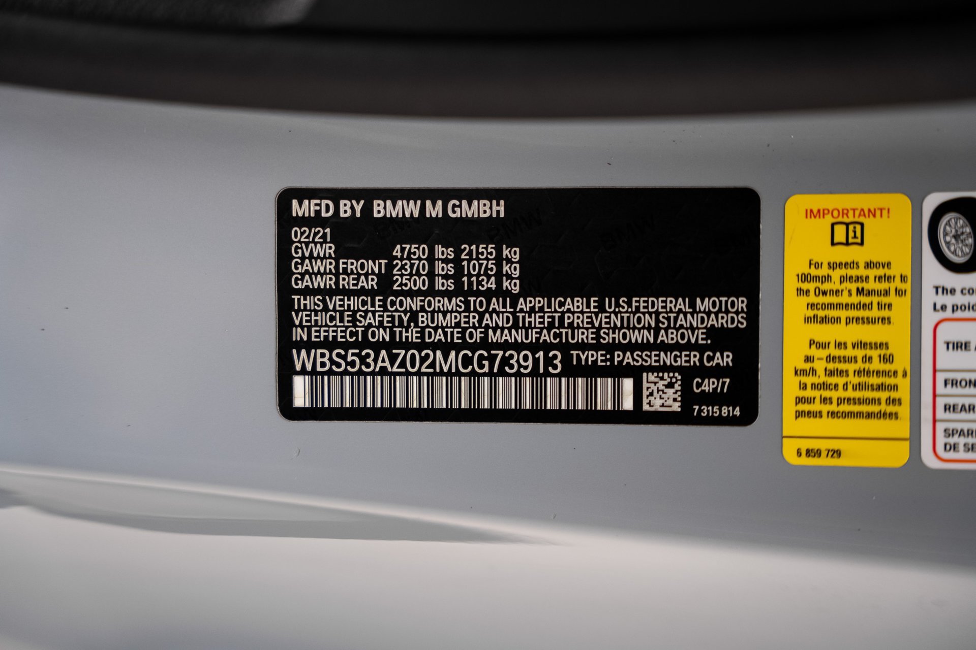Used 2021 BMW M4 Coupe w/ Executive Package RWD image 62