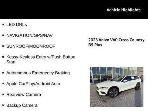 Used 2023 Volvo V60 B5 Cross Country Plus w/ Climate Package image 13