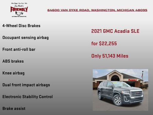 Used 2021 GMC Acadia SLE w/ Driver Convenience Package image 30