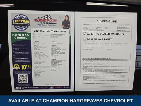 Certified 2021 Chevrolet TrailBlazer RS w/ Sun and Liftgate Package image 43