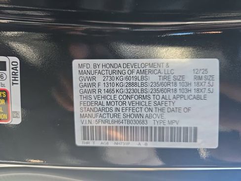 New 2026 Honda Odyssey EX-L image 37