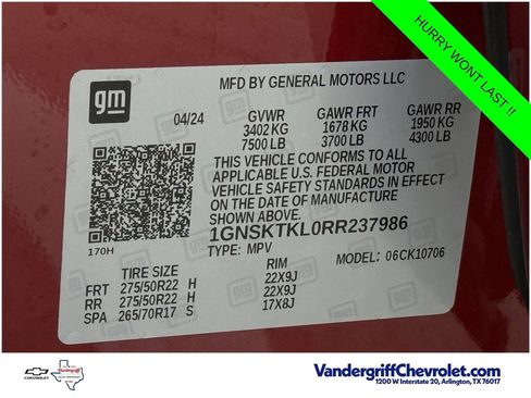 Used 2024 Chevrolet Tahoe High Country AWD/4WD image 26