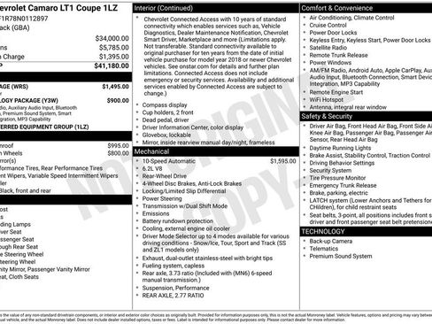 Used 2022 Chevrolet Camaro LT w/ RS Package image 1