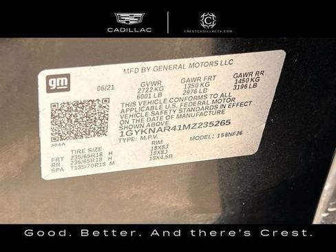 Used 2021 Cadillac XT5 Luxury w/ LPO, Floor Liner Package image 31