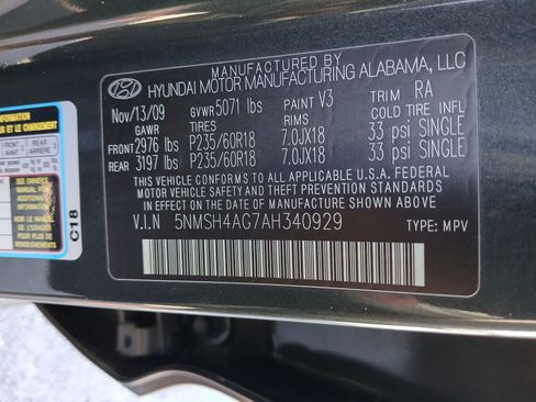 Used 2010 Hyundai Santa Fe SE image 5