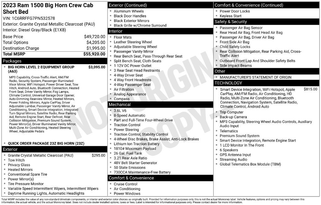 Used 2023 RAM 1500 4x4 Crew Cab image 18