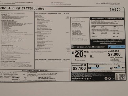 New 2026 Audi Q7 3.0T Prestige image 32