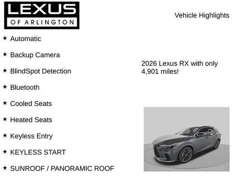 Used 2026 Lexus RX 350 F Sport w/ Convenience Package FWD image 8