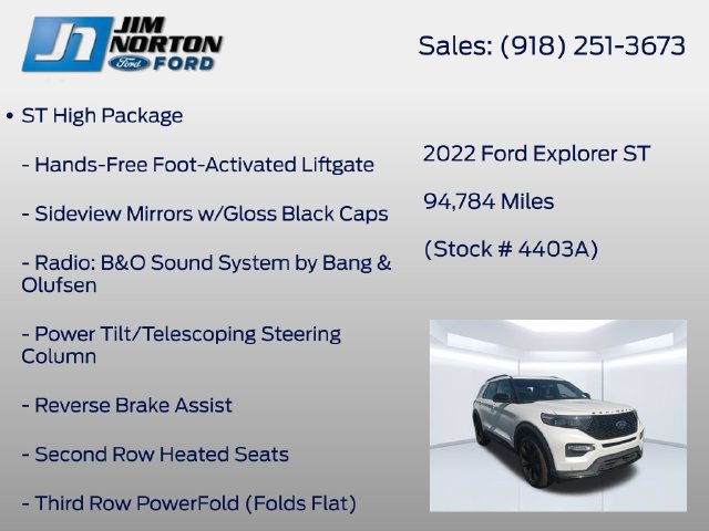 Used 2022 Ford Explorer ST w/ Equipment Group 401A AWD/4WD image 16