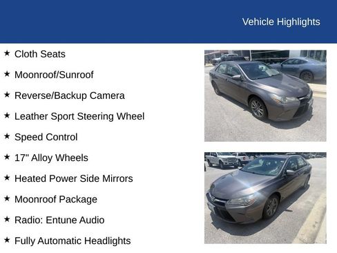Used 2017 Toyota Camry SE w/ Moonroof Package FWD image 5