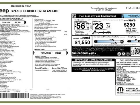 Used 2022 Jeep Grand Cherokee Overland w/ Luxury Tech Group IV image 3