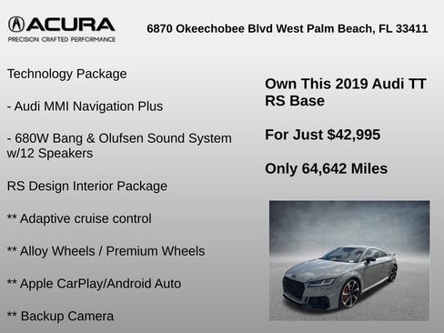 Used 2019 Audi TT RS w/ Technology Package image 18